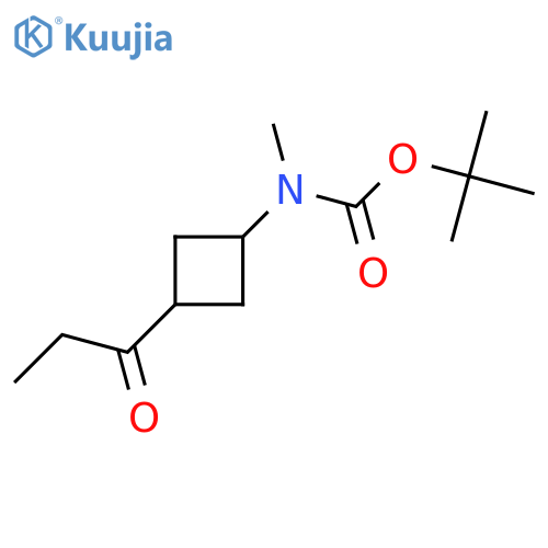 tert-butyl N-methyl-N-(3-propanoylcyclobutyl)carbamate structure
