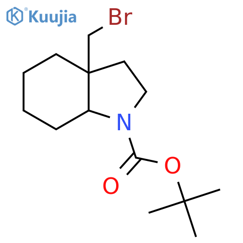 tert-butyl 3a-(bromomethyl)-octahydro-1H-indole-1-carboxylate structure