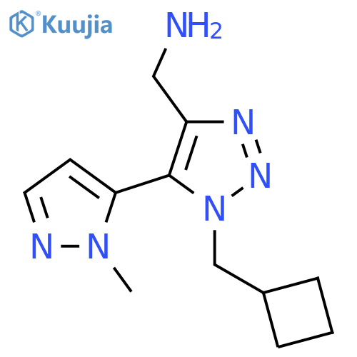 1-(cyclobutylmethyl)-5-(1-methyl-1H-pyrazol-5-yl)-1H-1,2,3-triazol-4-ylmethanamine structure