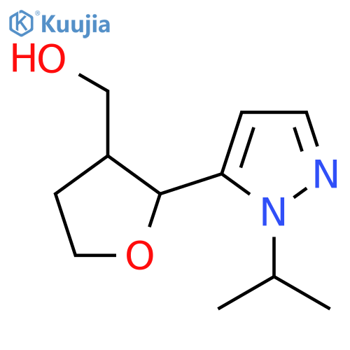 {2-1-(propan-2-yl)-1H-pyrazol-5-yloxolan-3-yl}methanol structure