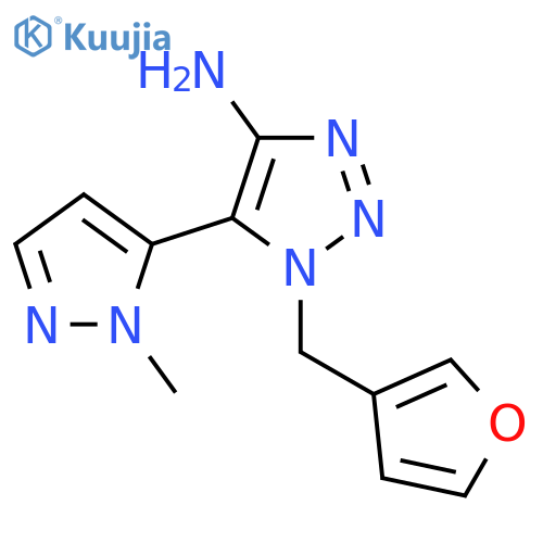 1-(furan-3-yl)methyl-5-(1-methyl-1H-pyrazol-5-yl)-1H-1,2,3-triazol-4-amine structure
