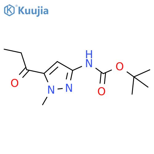 tert-butyl N-(1-methyl-5-propanoyl-1H-pyrazol-3-yl)carbamate structure