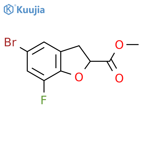 2-Benzofurancarboxylic acid, 5-bromo-7-fluoro-2,3-dihydro-, methyl ester structure