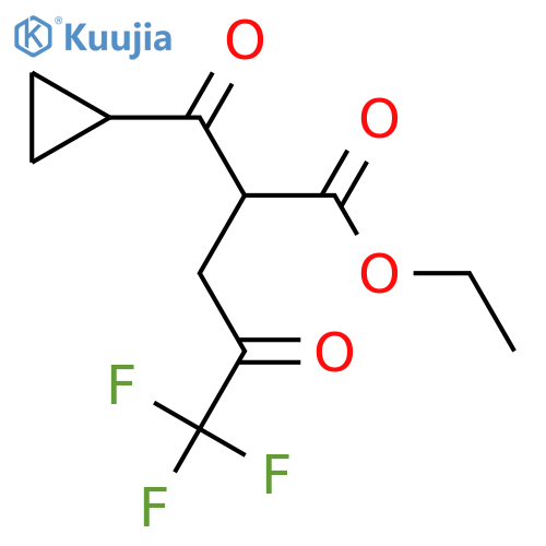 ethyl 2-cyclopropanecarbonyl-5,5,5-trifluoro-4-oxopentanoate structure