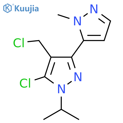 5-chloro-4-(chloromethyl)-3-(1-methyl-1H-pyrazol-5-yl)-1-(propan-2-yl)-1H-pyrazole structure