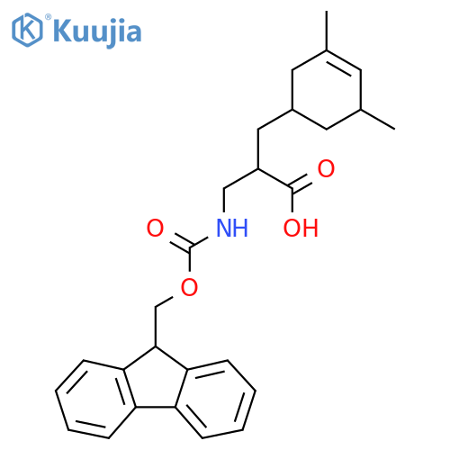 2-(3,5-dimethylcyclohex-3-en-1-yl)methyl-3-({(9H-fluoren-9-yl)methoxycarbonyl}amino)propanoic acid structure