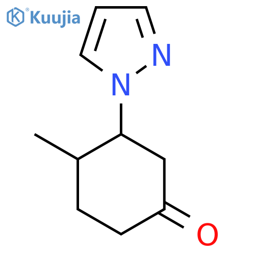4-methyl-3-(1H-pyrazol-1-yl)cyclohexan-1-one structure
