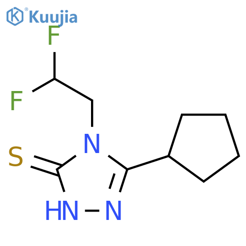5-cyclopentyl-4-(2,2-difluoroethyl)-4H-1,2,4-triazole-3-thiol structure
