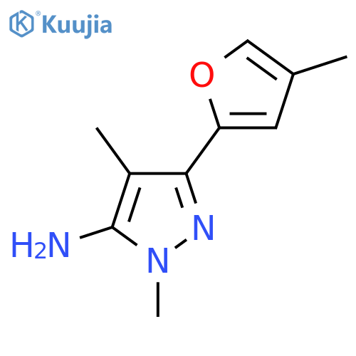 1,4-dimethyl-3-(4-methylfuran-2-yl)-1H-pyrazol-5-amine structure