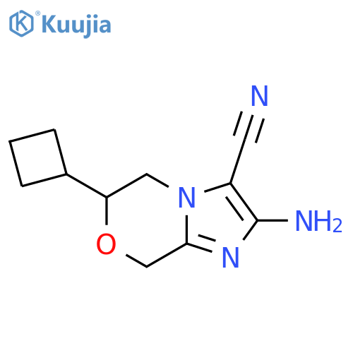2-amino-6-cyclobutyl-5H,6H,8H-imidazo2,1-c1,4oxazine-3-carbonitrile structure