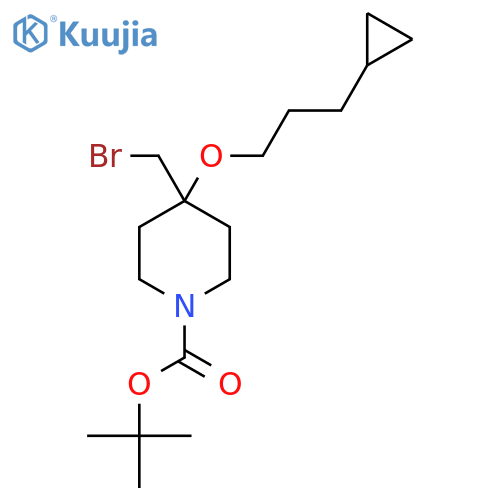 tert-butyl 4-(bromomethyl)-4-(3-cyclopropylpropoxy)piperidine-1-carboxylate structure