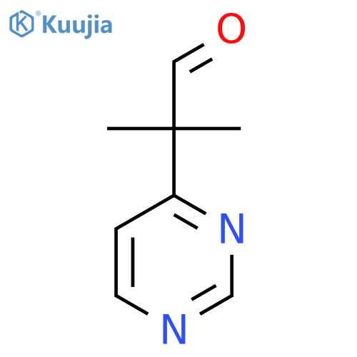 2-methyl-2-(pyrimidin-4-yl)propanal structure