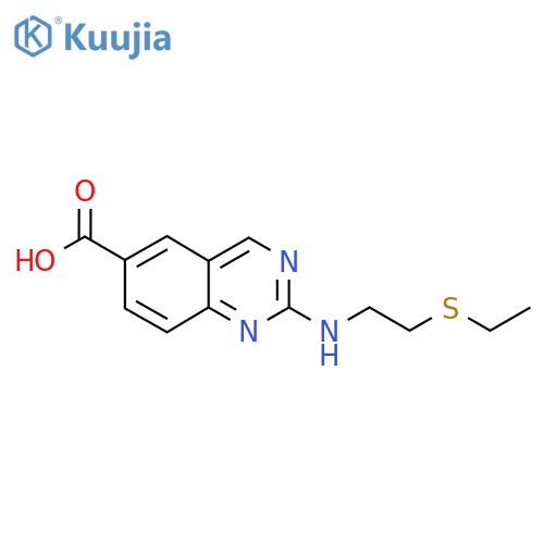 2-{[2-(Ethylsulfanyl)ethyl]amino}quinazoline-6-carboxylic acid structure