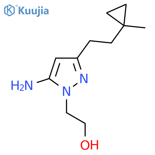 2-{5-amino-3-[2-(1-methylcyclopropyl)ethyl]-1H-pyrazol-1-yl}ethan-1-ol structure