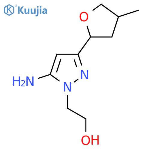 2-[5-amino-3-(4-methyloxolan-2-yl)-1H-pyrazol-1-yl]ethan-1-ol structure