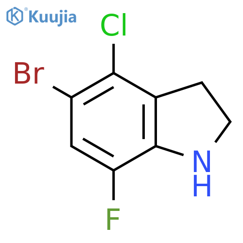 5-bromo-4-chloro-7-fluoro-2,3-dihydro-1H-indole structure