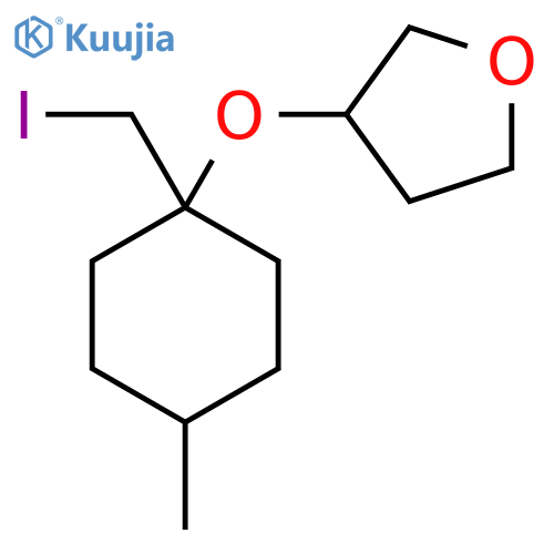 3-{1-(iodomethyl)-4-methylcyclohexyloxy}oxolane structure