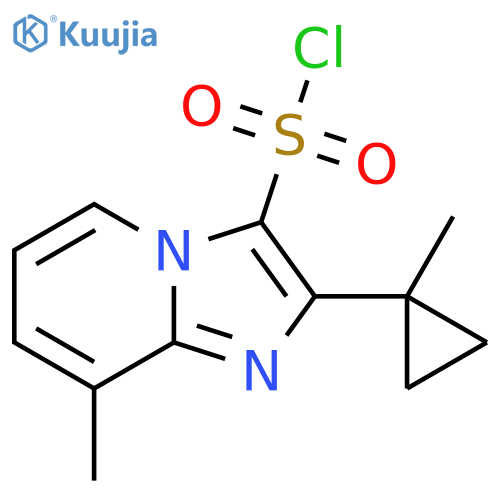 8-methyl-2-(1-methylcyclopropyl)imidazo1,2-apyridine-3-sulfonyl chloride structure