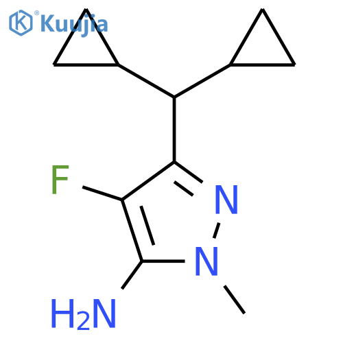 3-(dicyclopropylmethyl)-4-fluoro-1-methyl-1H-pyrazol-5-amine structure