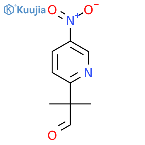 2-methyl-2-(5-nitropyridin-2-yl)propanal structure