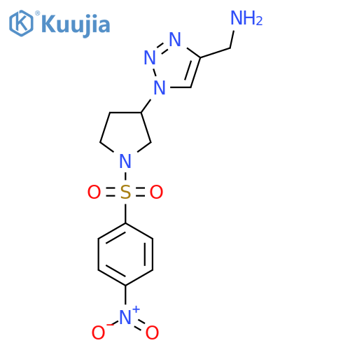1-{1-[1-(4-nitrobenzenesulfonyl)pyrrolidin-3-yl]-1H-1,2,3-triazol-4-yl}methanamine structure