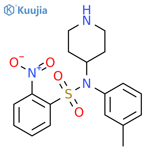 N-(3-methylphenyl)-2-nitro-N-(piperidin-4-yl)benzene-1-sulfonamide structure