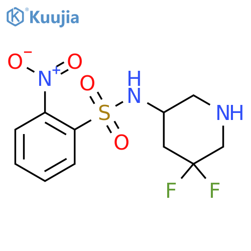N-(5,5-difluoropiperidin-3-yl)-2-nitrobenzene-1-sulfonamide structure