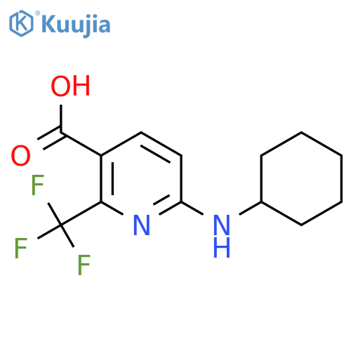 6-(cyclohexylamino)-2-(trifluoromethyl)pyridine-3-carboxylic acid structure