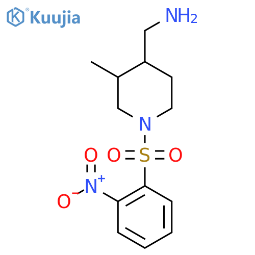 1-[3-Methyl-1-(2-nitrobenzenesulfonyl)piperidin-4-yl]methanamine structure