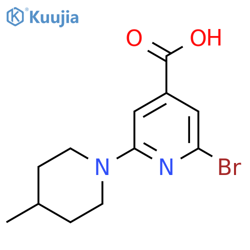2-bromo-6-(4-methylpiperidin-1-yl)pyridine-4-carboxylic acid structure