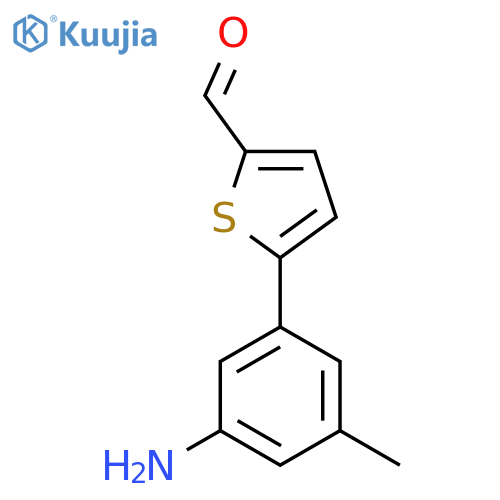5-(3-amino-5-methylphenyl)thiophene-2-carbaldehyde structure