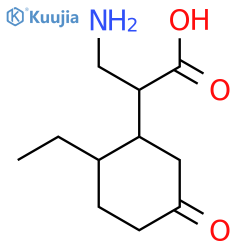 3-Amino-2-(2-ethyl-5-oxocyclohexyl)propanoic acid structure