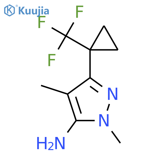 1,4-dimethyl-3-[1-(trifluoromethyl)cyclopropyl]-1H-pyrazol-5-amine structure