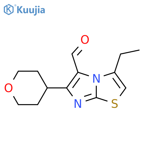 3-ethyl-6-(oxan-4-yl)imidazo2,1-b1,3thiazole-5-carbaldehyde structure