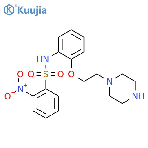 2-nitro-N-{2-[2-(piperazin-1-yl)ethoxy]phenyl}benzene-1-sulfonamide structure