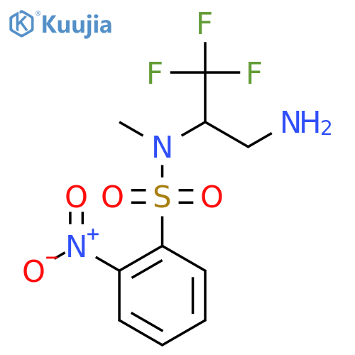N-(3-amino-1,1,1-trifluoropropan-2-yl)-N-methyl-2-nitrobenzene-1-sulfonamide structure