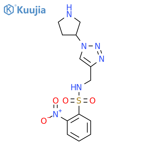 2-nitro-N-{[1-(pyrrolidin-3-yl)-1H-1,2,3-triazol-4-yl]methyl}benzene-1-sulfonamide structure