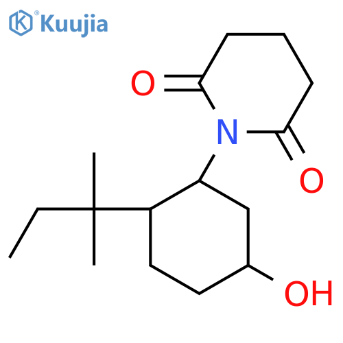 1-[5-Hydroxy-2-(2-methylbutan-2-yl)cyclohexyl]piperidine-2,6-dione structure
