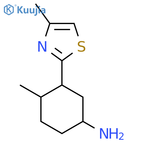 4-Methyl-3-(4-methyl-1,3-thiazol-2-yl)cyclohexan-1-amine structure