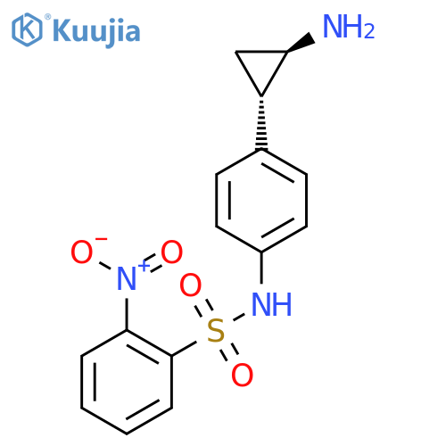 rac-N-{4-[(1R,2S)-2-aminocyclopropyl]phenyl}-2-nitrobenzene-1-sulfonamide structure