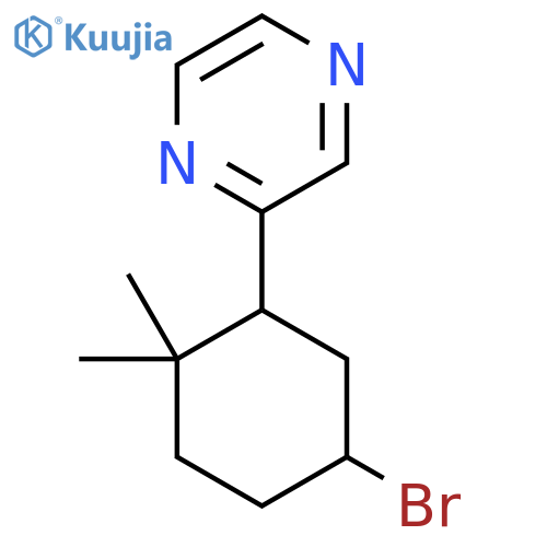 2-(5-Bromo-2,2-dimethylcyclohexyl)pyrazine structure