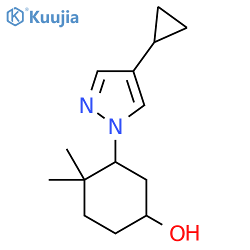 3-(4-cyclopropyl-1H-pyrazol-1-yl)-4,4-dimethylcyclohexan-1-ol structure