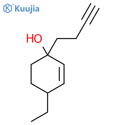 1-(But-3-yn-1-yl)-4-ethylcyclohex-2-en-1-ol structure