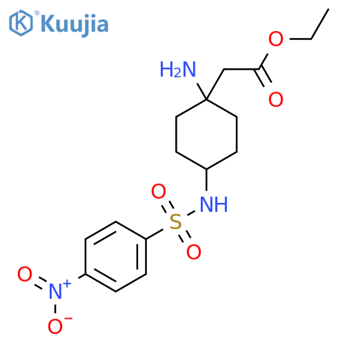 Ethyl 2-[1-amino-4-(4-nitrobenzenesulfonamido)cyclohexyl]acetate structure