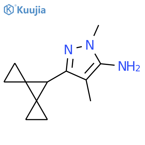 3-{dispiro2.0.2^{4}.1^{3}heptan-7-yl}-1,4-dimethyl-1H-pyrazol-5-amine structure