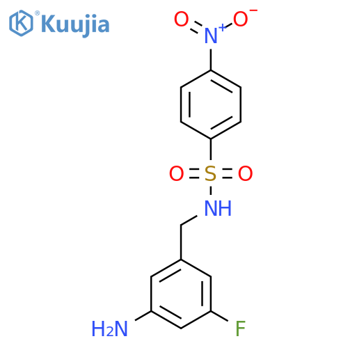 N-[(3-amino-5-fluorophenyl)methyl]-4-nitrobenzene-1-sulfonamide structure