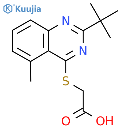 2-[(2-Tert-butyl-5-methylquinazolin-4-yl)sulfanyl]acetic acid structure