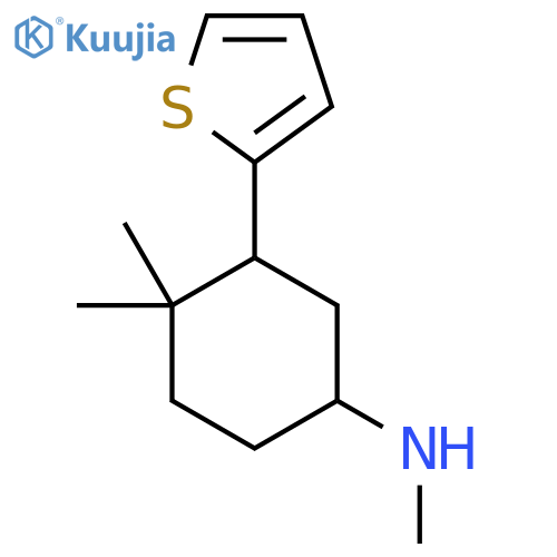 N,4,4-trimethyl-3-(thiophen-2-yl)cyclohexan-1-amine structure