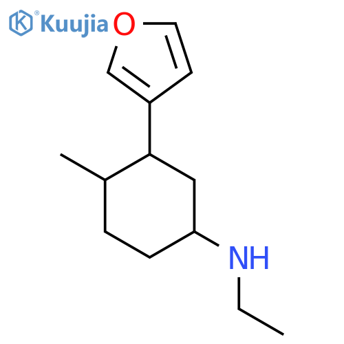 N-ethyl-3-(furan-3-yl)-4-methylcyclohexan-1-amine structure