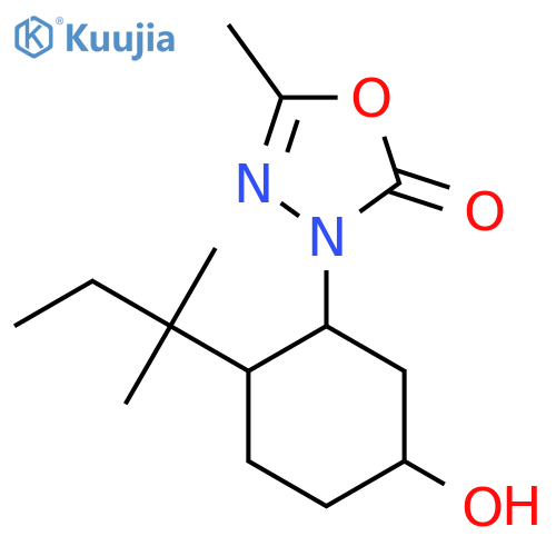 3-[5-Hydroxy-2-(2-methylbutan-2-yl)cyclohexyl]-5-methyl-2,3-dihydro-1,3,4-oxadiazol-2-one structure